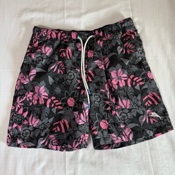 Tommy Bahama Swim Trunk Size Medium Paradise Pink Floral Print Beach Vacation - Picture 1 of 6
